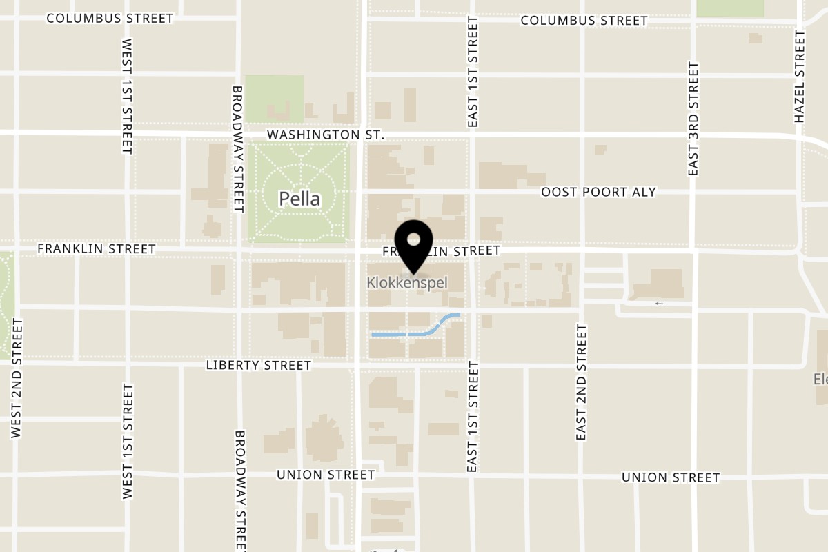 Map showing the location of Clover Leaf on Franklin on 621 Franklin St in Pella
